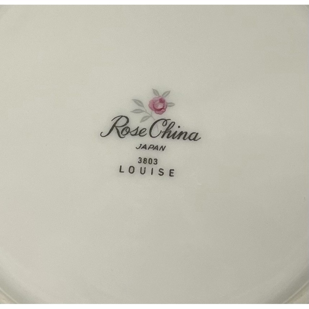 Rose China Japan Louise 3803 Salad Plates Set of 6 Blue Floral Silver Rim 8" - Picture 5 of 5